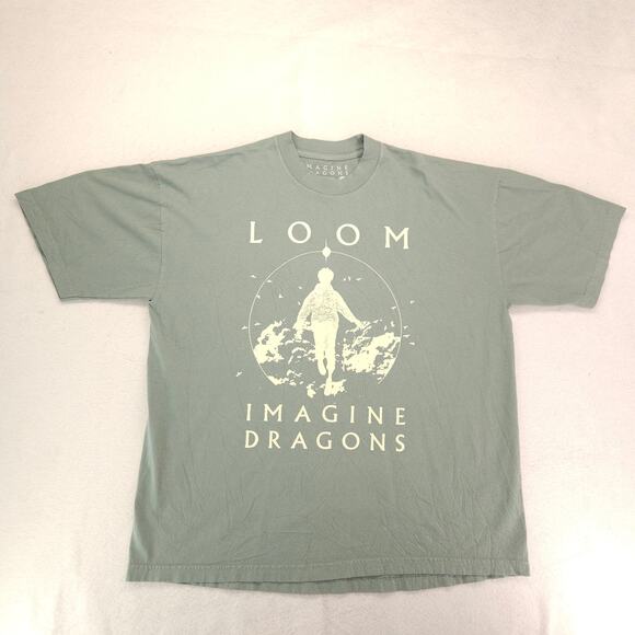 Imagine Dragons Band Crew Neck Short Sleeve Graphic T Shirt Mens Size XL Green - Picture 2 of 9